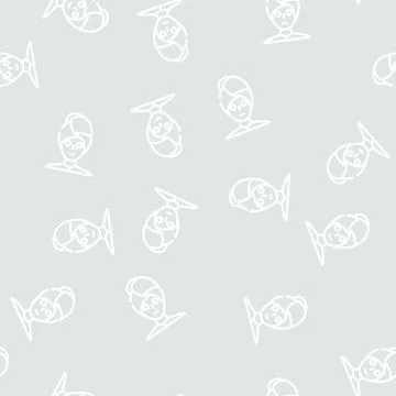 Spa relax line vector seamless pattern flat Stock Illustration