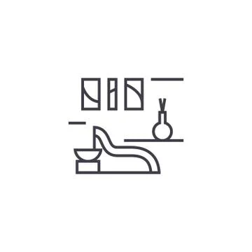 Spa rest room vector line icon, sign, illustration on background, editable Stock Illustration