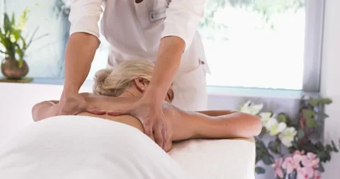 Spa Salon Back Massage Relaxation Wellness Stock Footage 211820143