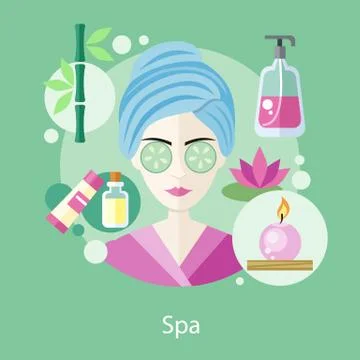 Spa Salon Concept Flat Style Design Stock Illustration