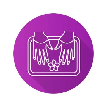 Spa salon nails bath. Flat linear long shadow icon Illustrazione stock