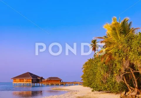 Spa saloon on Maldives island Stock Photos