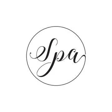 Spa script letter elegant logo design concept Stock Illustration