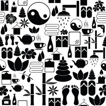 Spa seamless pattern background icon. 스톡 일러스트
