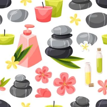 Spa seamless pattern vector 스톡 일러스트
