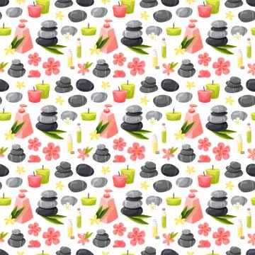 Spa seamless pattern vector 스톡 일러스트