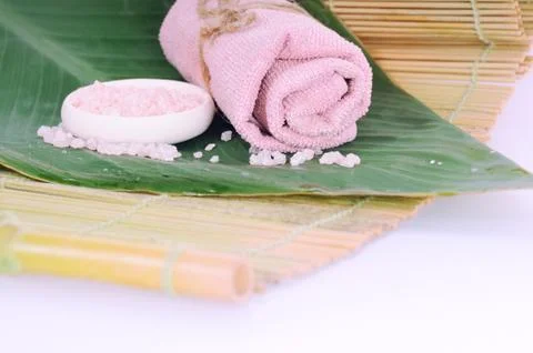 Spa setting in soft pink tone Stock Photos