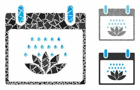 Spa shower calendar day Composition Icon of Bumpy Pieces Illustrazione stock