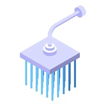 Spa shower head icon isometric vector. Water bath Stock Illustration