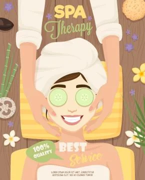 Spa Skincare Routine Poster Stock Illustration