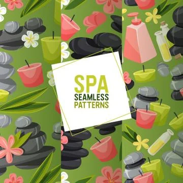 Spa stone vector seamless pattern zen stony therapy for beauty health and Illustrazione stock