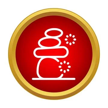 Spa stones balancing on red background icon concept Stock Illustration