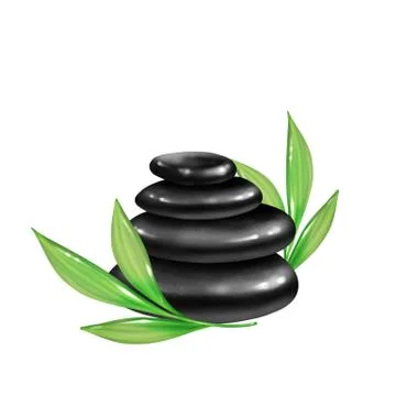 Spa stones. Composition on white Illustrazione stock