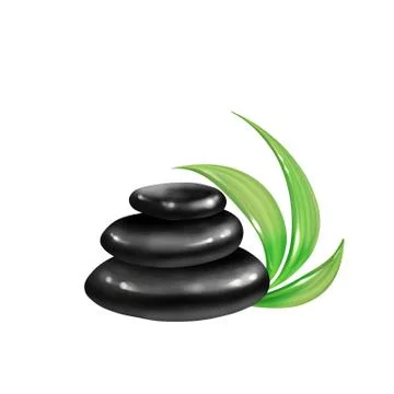 Spa stones. Composition on white Stock Illustration