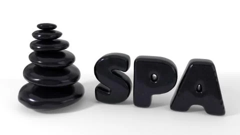 Spa stones stack. 3d illustration Stock Illustration