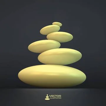 Spa stones. Vector 3d illustration. Spa stones - 3d vector illustration. C... Stock Photos