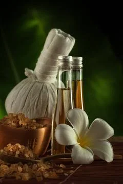 Spa stuff close up view of spa theme objects on color back Copyright: xZoo... Stock Photos