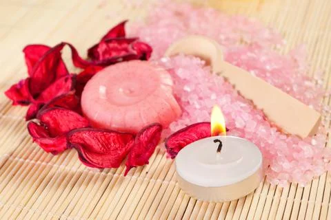 Spa therapy accessories Stock Photos