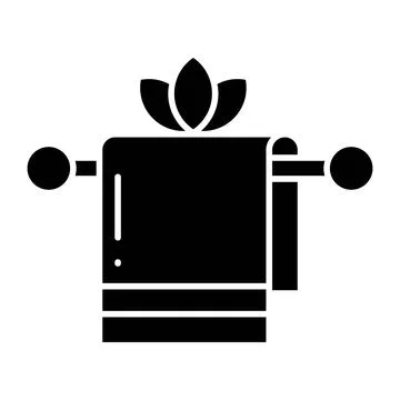 Spa Towel Glyph Icon Stock Illustration