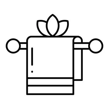 Spa Towel Line Icon Stock Illustration