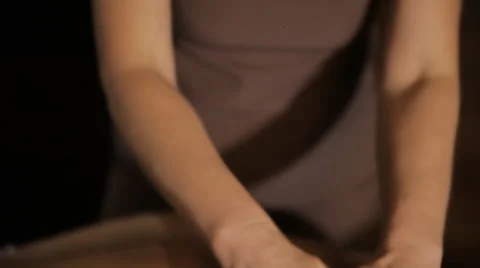 Spa treatment. Applying scrub on a back Stock Footage 60147454