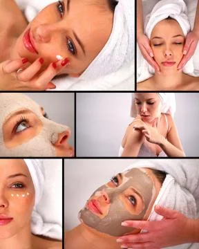 Spa treatment collage Stock Photos
