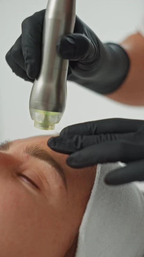 Spa Treatment Using Hydrafacial Machine for Cleansing Exfoliation Stock Footage 301523098