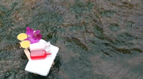 Spa treatment on waterfall background. 스톡 동영상 68344221