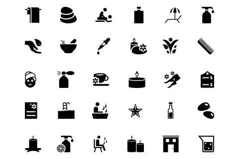 Spa Vector Icons Set Stock Illustration