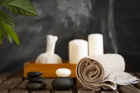 Spa wellness objects arrangement Stock Photos