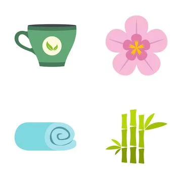 Spa wellness objects depicting relaxation and natural treatment Stock Illustration