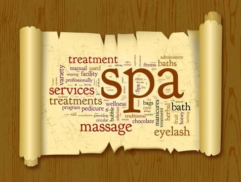Spa word cloud vector illustration Stock Illustration