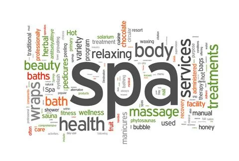 Spa word cloud vector illustration Spa word cloud vector illustration on w... Stock Photos