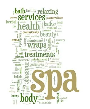 Spa word cloud vector illustration Spa word cloud vector illustration on w... Stock Photos