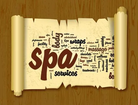 Spa word cloud vector illustration Spa word cloud vector illustration on a... Stock Photos
