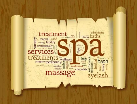 Spa word cloud vector illustration Spa word cloud vector illustration on a... Stock Photos