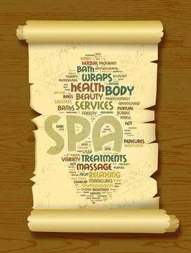 Spa word cloud vector illustration Spa word cloud vector illustration on a... Stock Photos