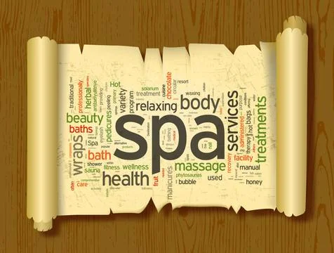 Spa word cloud vector illustration Spa word cloud vector illustration on a... 写真素材