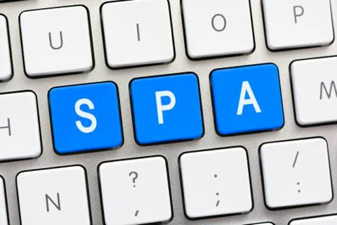 SPA writing on white keyboard Stock Photos