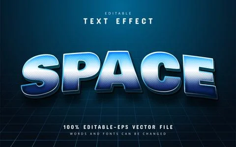 Space 3d editable text effect Stock Illustration