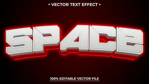 Space 3d editable text effect suitable for digital technology theme Stock Illustration