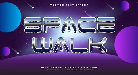 Space 3D Editable text effect Template Illustrazione stock