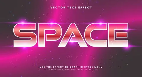 Space 3d editable text effect Template 스톡 일러스트