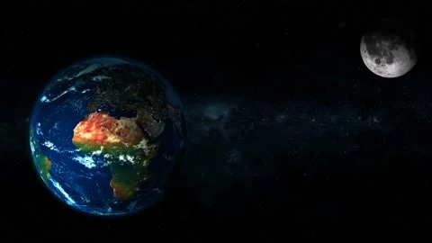Space 3d planet earth moon Stock-Footage 221904896