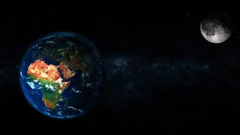 Space 3d planet earth moon Stock Photos