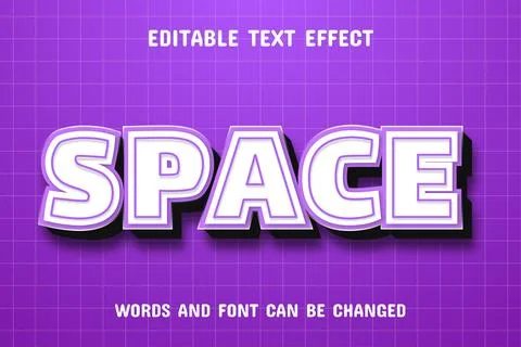 Space 3d text effect Stock Illustration