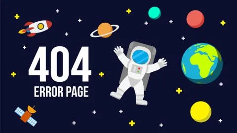 Space 404 error page vector template for website. 스톡 일러스트