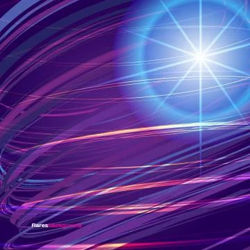 Space Abstract dark background with light, stars, and flares wit Illustrazione stock