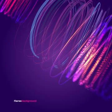 Space Abstract dark background with light, stars, and flares wit Stock Illustration