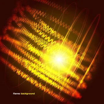 Space Abstract dark background with light, stars, and flares wit Stock Illustration